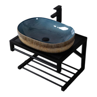 简约支架挂墙式洗脸盆家用壁挂式洗手台盆卫生间落地式陶瓷台上盆