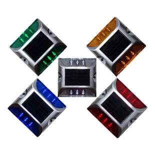 太阳能铸铝道钉闪光反光夜间警示频闪灯货车路面公路障碍灯警示灯