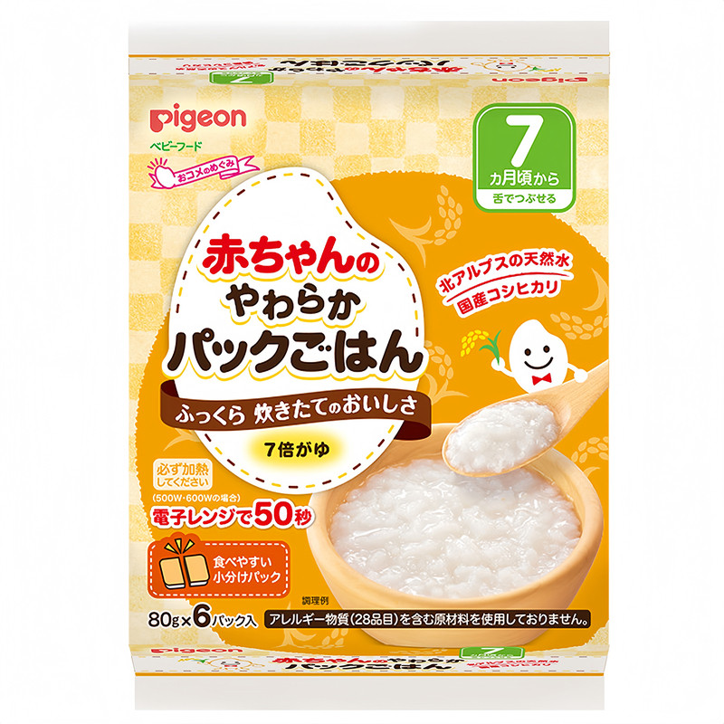 日本Pigeon贝亲宝宝白米粥7月+