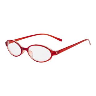 复古透明红色小框框方形眼镜架窄框女椭圆亚文化素颜凹造型平光镜