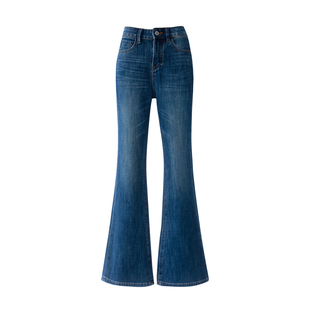 twosweet【清姿微喇裤】紧致塑臀四面弹高腰复古喇叭牛仔长裤女