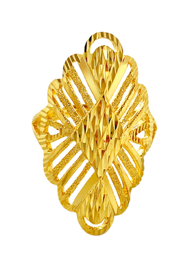 小众设计女沙金戒指开口可调