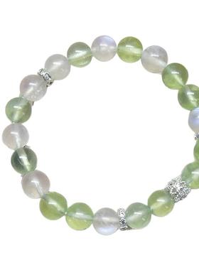 天然葡萄石蓝月光青提奶盖手串女