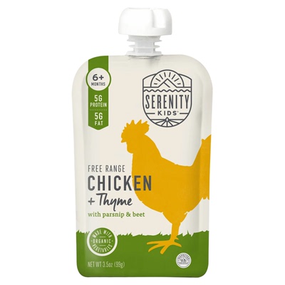 美国进口Serenity Kids宝宝婴儿辅食蔬菜泥有机鸡肉麝香草泥99g