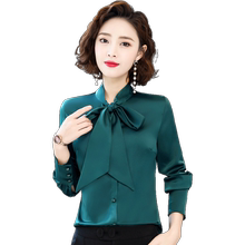 系带蝴蝶结雪纺女长袖2020春装衬衫1