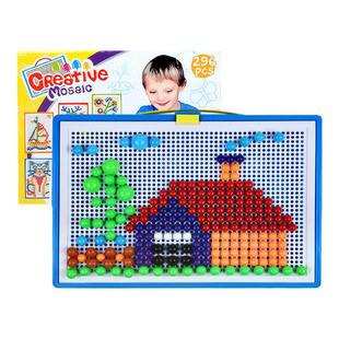 儿童弱视精细目力训练插板远视视力玩具穿孔插图插孔板蘑菇钉