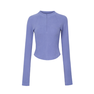 annerun半拉链立领修身保暖外套女秋冬季小个子健身瑜伽服上衣