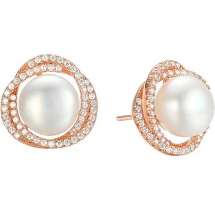 潮宏基至简S925银耳钉简奢花蕊耳环银耳饰淡水珍珠女纪念日情人节