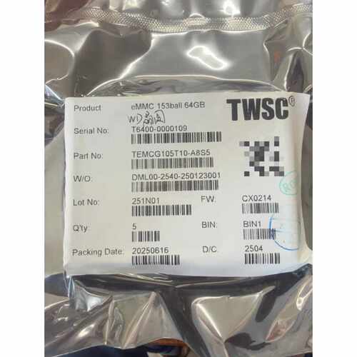 询价-TWSC eMMC 153ball 64GB TEMCG10