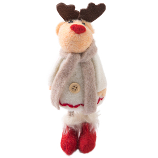 KAKA小件特惠 北欧家居设计师不染色羊毛圣诞麋鹿玩偶工艺小摆件
