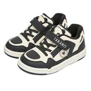 泰兰尼斯儿童加绒保暖板鞋冬款童鞋男童黑白休闲鞋软底女童运动鞋