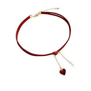 丝绒爱心日韩国短款choker项圈锁骨链网红颈链脖子饰品颈带项链女