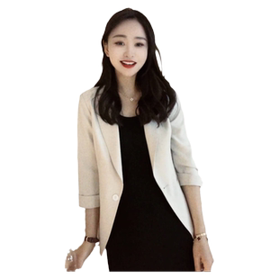 高级感纯色薄款西装外套女2025秋季流行气质女神范上衣休闲小西服