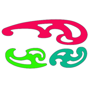 Nattools云尺三件套 云型板弹性不锈钢曲线板云型尺漫画尺曲线尺