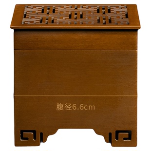 庆松堂苏工铜炉名家胡庆松紫铜小方篆香炉复古印香炉摆件熏香