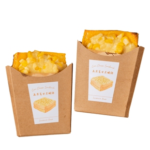 玉米芝士三明治包装盒巧克力牛奶棒吐司面包盒子零食牛皮纸盒袋小