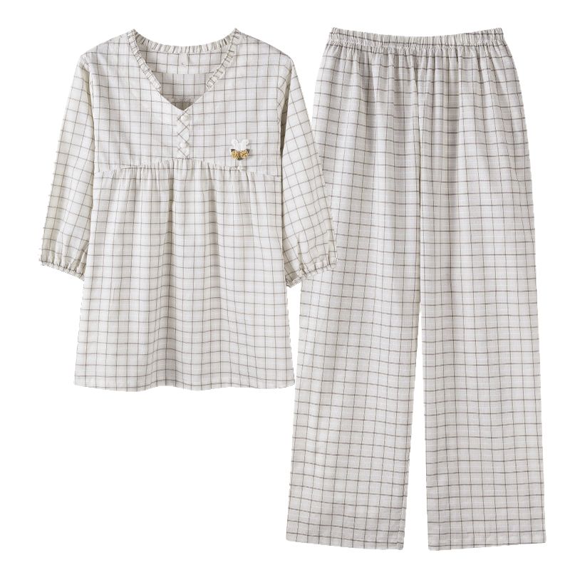 浪莎女士睡衣纯棉家居服休闲套装