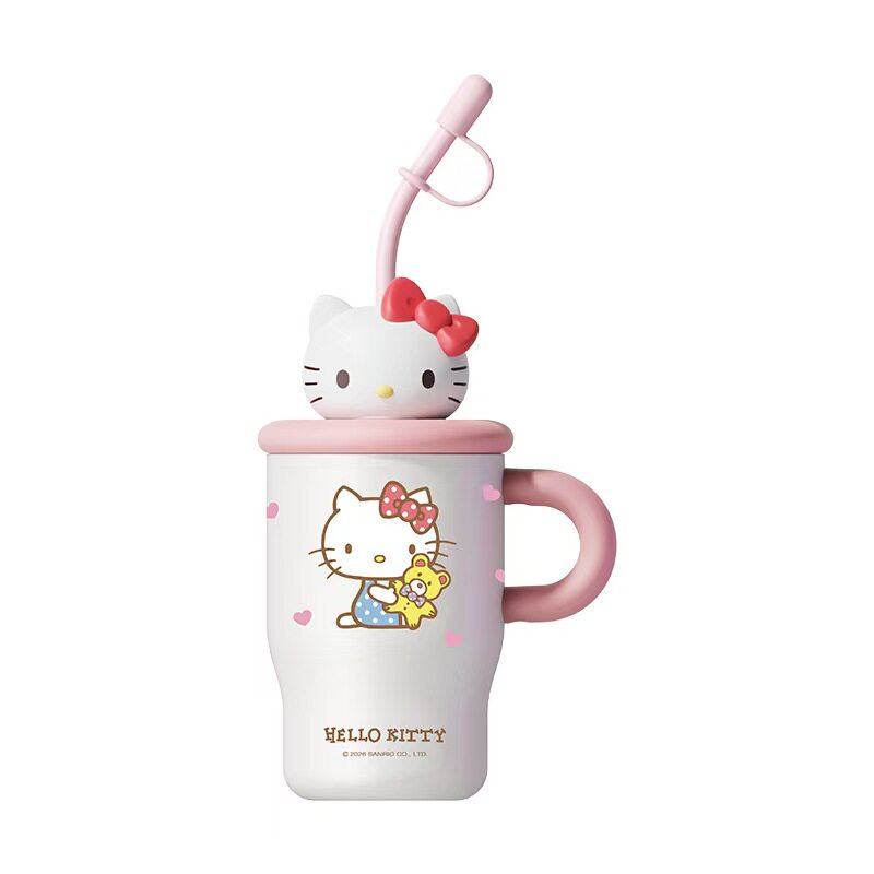 hellokitty保温杯女生送礼物高颜值可爱冰霸杯大容量手柄吸管杯子