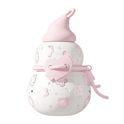可爱保温杯子女生高颜值2025新款葫芦水壶便携316福禄水杯带吸管