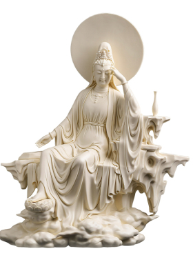 东方泥土省级大师林建平观音摆件