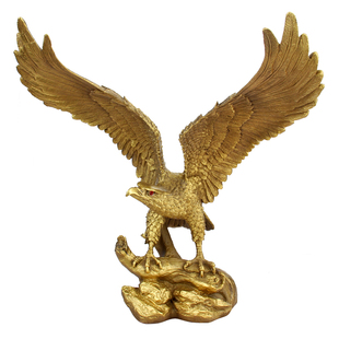 铜摆件 铜老鹰大展宏图 雄鹰展翅 金鹰落迎客松办公室鸿图摆设