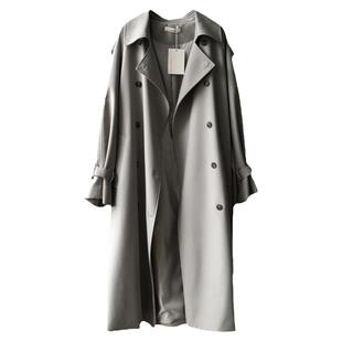 风衣女中长款春秋薄款英伦风百搭垂感收腰小个子法式休闲外套大衣