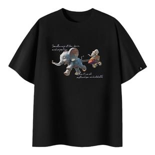 PSO Brand男装女装【凉感】230克柔软针织可爱小飞象短袖体恤半袖