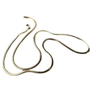 意大利工艺软蛇骨18K黄金项链浅金色Au750蛇皮锁骨链叠戴颈饰女款