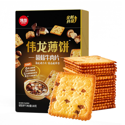 真有牛肉粒！伟龙菌菇牛肉薄脆饼
