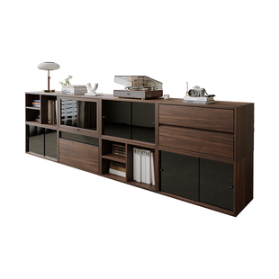 中古风实木边柜客厅沙发边柜储物柜模块化置物柜可自由组合收纳柜