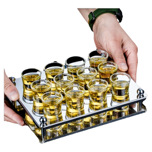 不锈钢白酒杯套装ktv酒吧子弹杯白酒杯架shot小洋酒杯一口杯