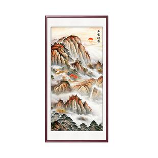 日出东方玄关装饰画入户正对门壁画客厅走廊过道挂画泰山有山无水