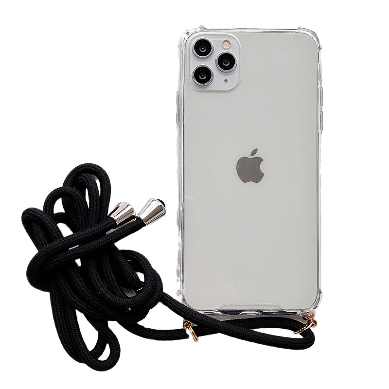 适用iPhone17手机壳16苹果15 14 Plus透明13 Pro Max孔孝真同款12斜挎11 Promax背带挂