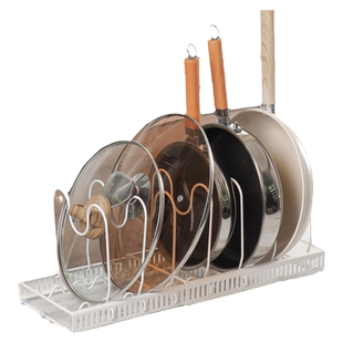 不锈钢锅盖架厨房置物架可伸缩橱柜内锅具厨具收纳锅架台面碗碟架
