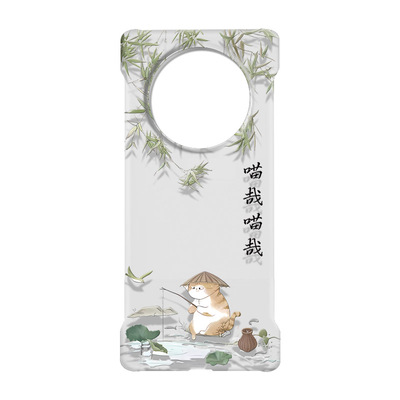 适用华为mate60透明硬壳无边框