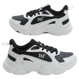 361度官方旗舰店女鞋黑色运动鞋冬季新款加绒保暖棉鞋软底老爹鞋