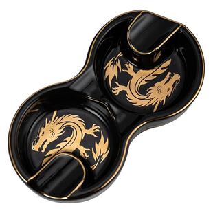 汉尼库克新款雪茄烟灰缸陶瓷大口径8字形双烟槽雪茄办公室专用