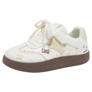 芭芭鸭女学生校园板鞋2026春季新款女童鞋子中大童时尚百搭休闲鞋