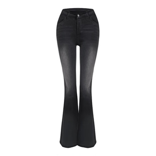 v腰丰胯微喇牛仔裤2025早秋新款修身低腰显瘦遮肉提臀显腿长女款