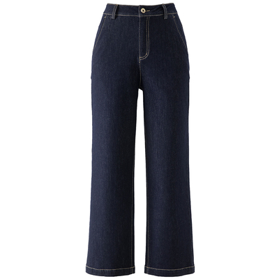 加绒法棍裤直筒牛仔裤女秋冬2025年新款小个子高腰显瘦加厚烟管裤