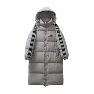 超好看三条杠连帽长款羽绒棉袄女冬2025年新款韩版宽松洋气棉服潮