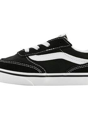Vans范斯童鞋官方 Brooklyn LS Slip-On黑色一脚蹬小童板鞋