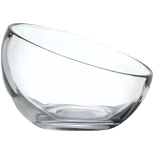 透明玻璃斜口碗商用冷餐菜盘水果盘沙拉碗火锅小料碗自助餐盘零食