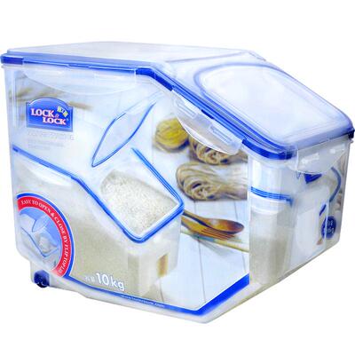 乐扣乐扣装米桶10kg家用20斤缸大非密封防潮防虫面粉杂粮狗收纳箱