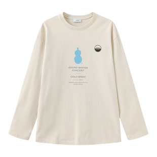 马嘉祺同款8ON8男女同款葫芦印花圆领休闲长袖T恤女打底外穿上衣