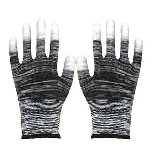 36双pu涂指劳保手套耐磨浸胶薄款防静电工作电子厂男女白尼龙涂掌