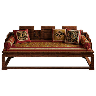 丹凤朝阳新中式罗汉床垫红色喜庆加厚防滑定制可拆洗2026新款通用