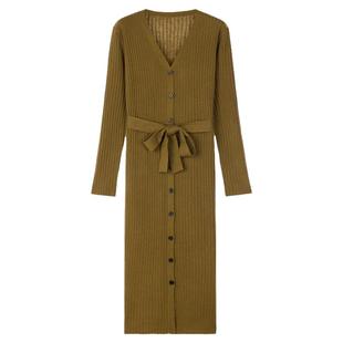 【清仓特价】法式纽扣针织裙秋季新款打底配大衣连衣裙子女毛衣裙