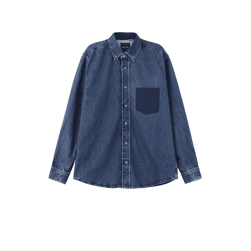HugoBoss牛仔服拼接外套上衣