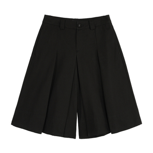 pusumede 秋枫限定 M1U系卡其色高腰半身裙女显瘦气质A字百褶裙裤